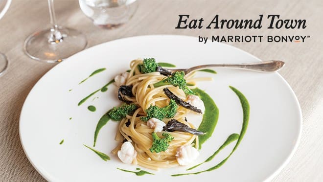 Earn 4 to 8 Marriott Bonvoy™ points per dollar spent with Eat Around Town